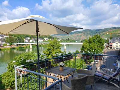 Blick vom Balkon auf die Mosel