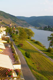 Blick auf die Altstadt aus dem großen Dachfenster Ferienwohnungen in herrlicher Mosellage